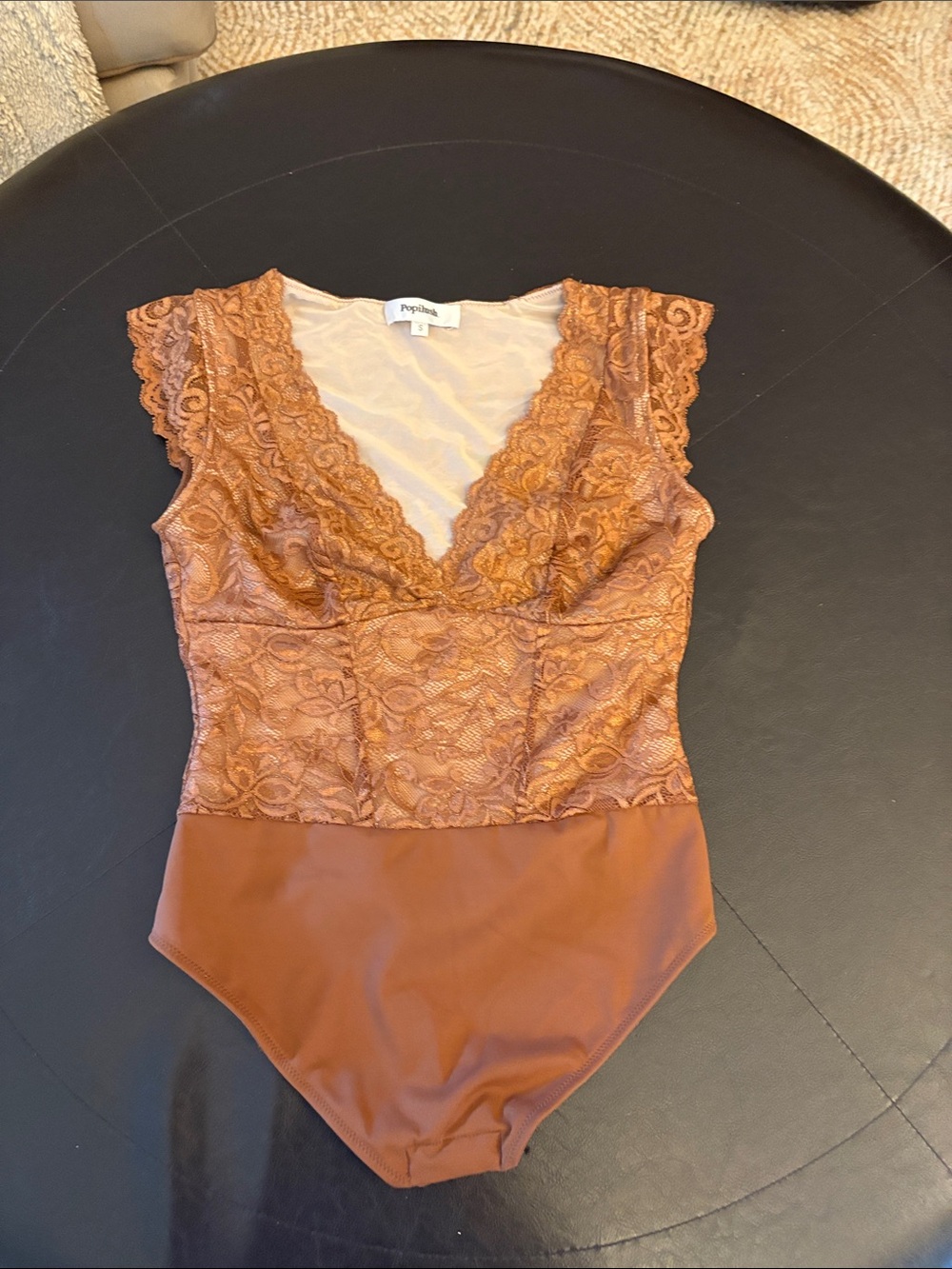 Women’s ' Lace Bodysuit One-Piece in Rust